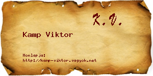 Kamp Viktor névjegykártya